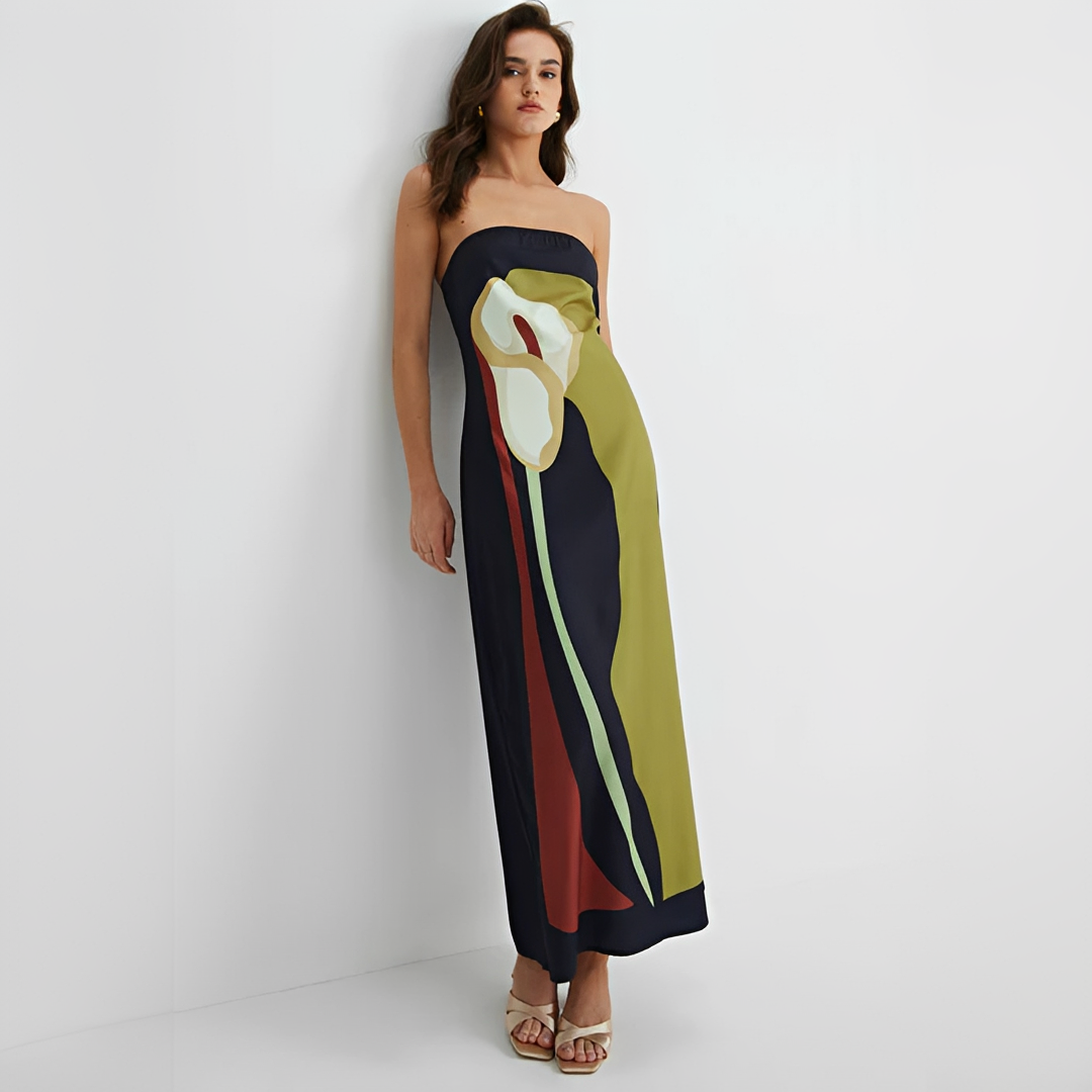 Delaney - Elegant Floral Tube Top Dress
