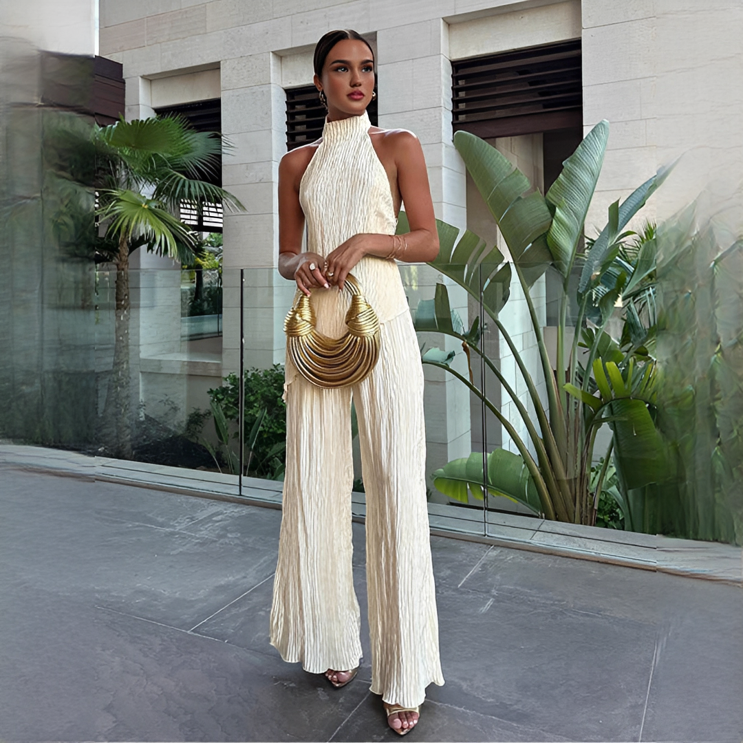 Elvissa - Stylish set with top and wide pants