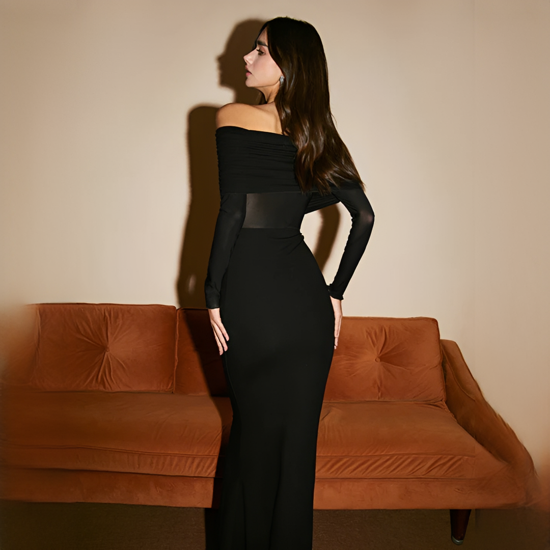 Ermanda - Sophisticated off-shoulder maxi dress