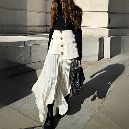 Yoselin - Uneven Fold Skirt