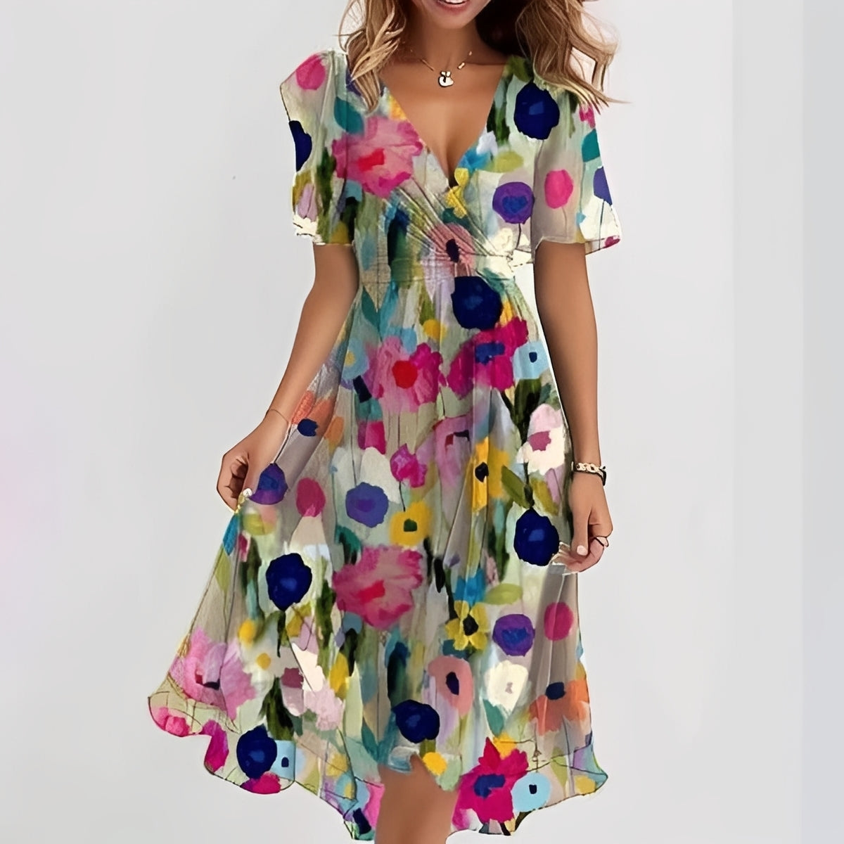 Emelia - Floral Chiffon Dress
