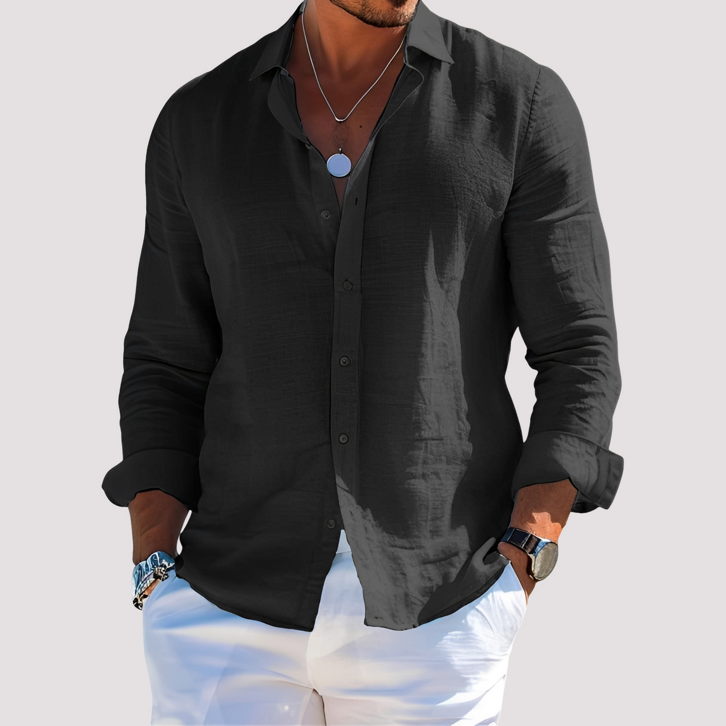 Dale – Men's long-sleeve shirt – Casual and laid-back