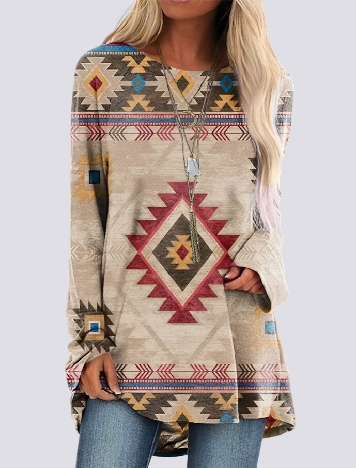 Monica - Chic Ethnic Shirt Dress