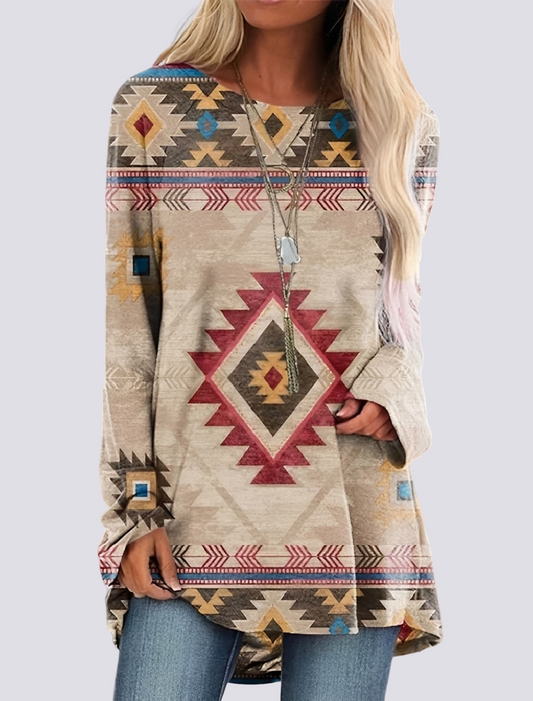 Monica - Chic Ethnic Shirt Dress