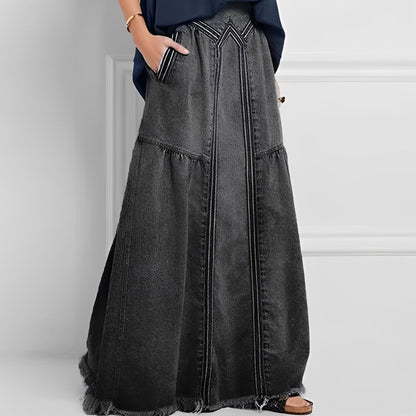 Nella - Trendy women's denim skirt with pocket