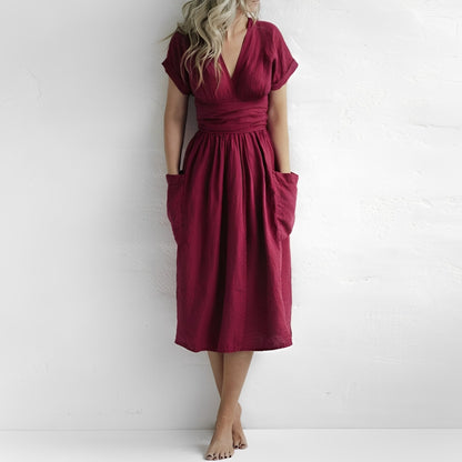 Sasha - Casual Pocket Wrap Dress