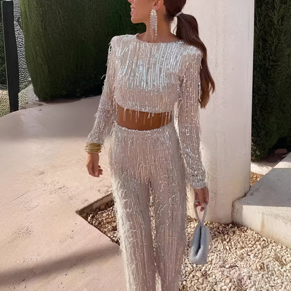 Meghan - Trendy Tassel Sequin Ensemble