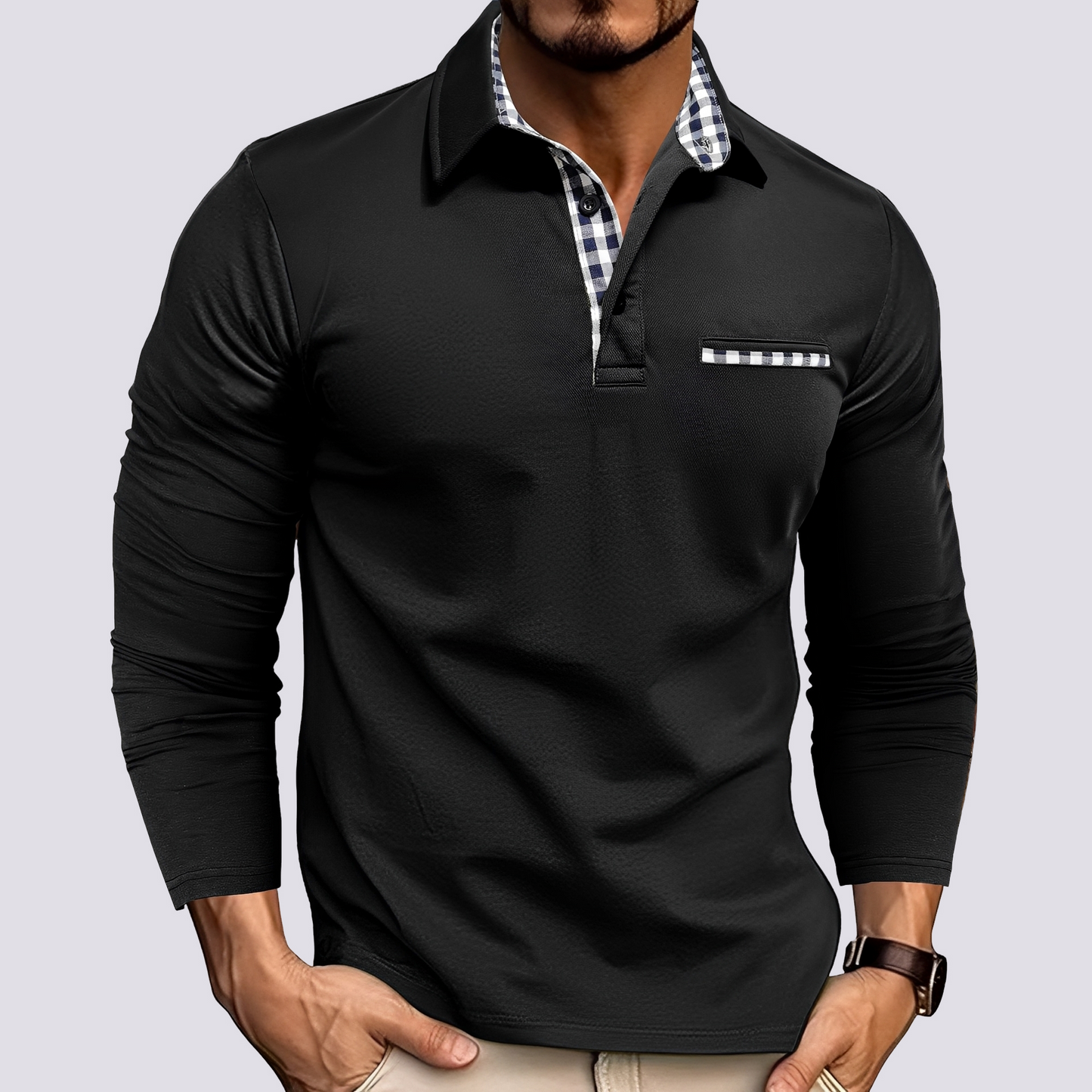 Mark – Men's polo shirt – Relaxed long-sleeve shirt