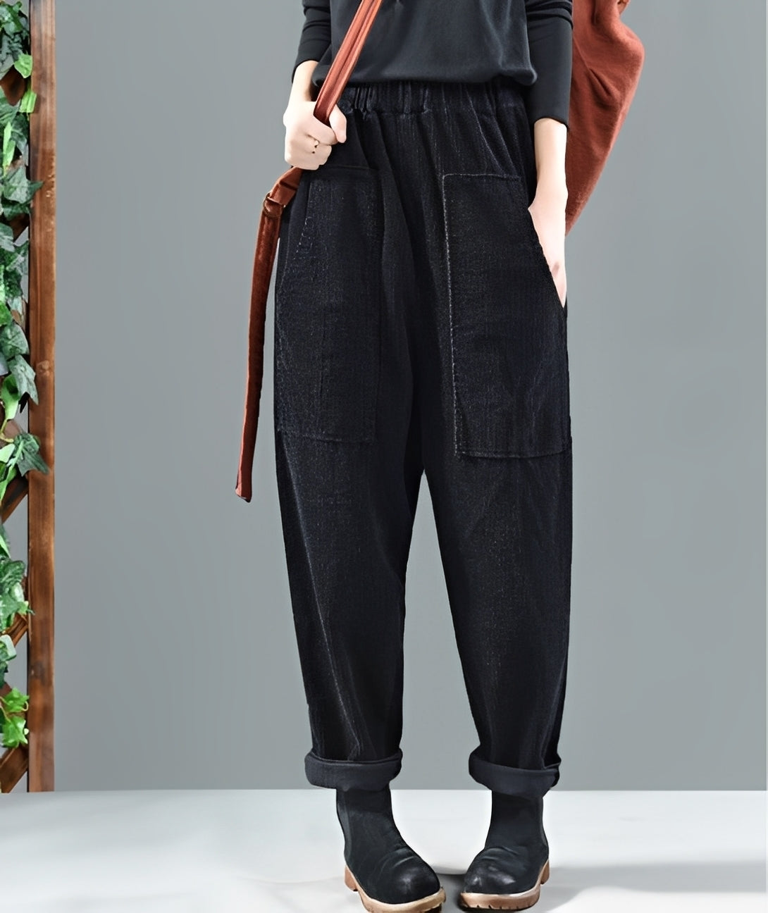 Hanna - Stylish women's corduroy harem pants