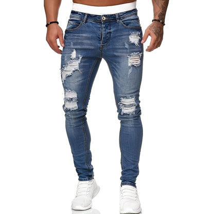 Annie - Men's trendy distressed slim-fit jeans