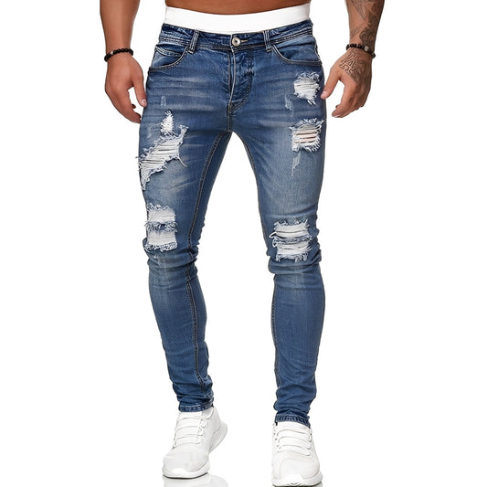 Annie - Men's trendy distressed slim-fit jeans