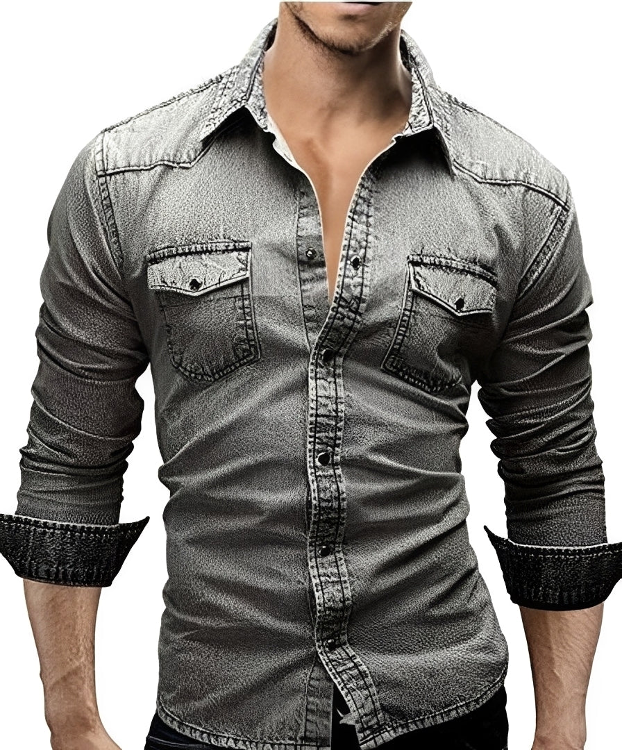 Arjun - Men's Denim Shirt - Relaxed Long-sleeve