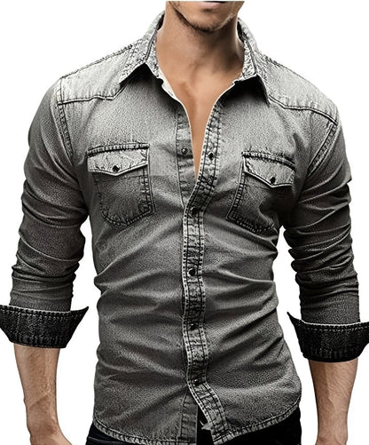 Arjun - Men's Denim Shirt - Relaxed Long-sleeve