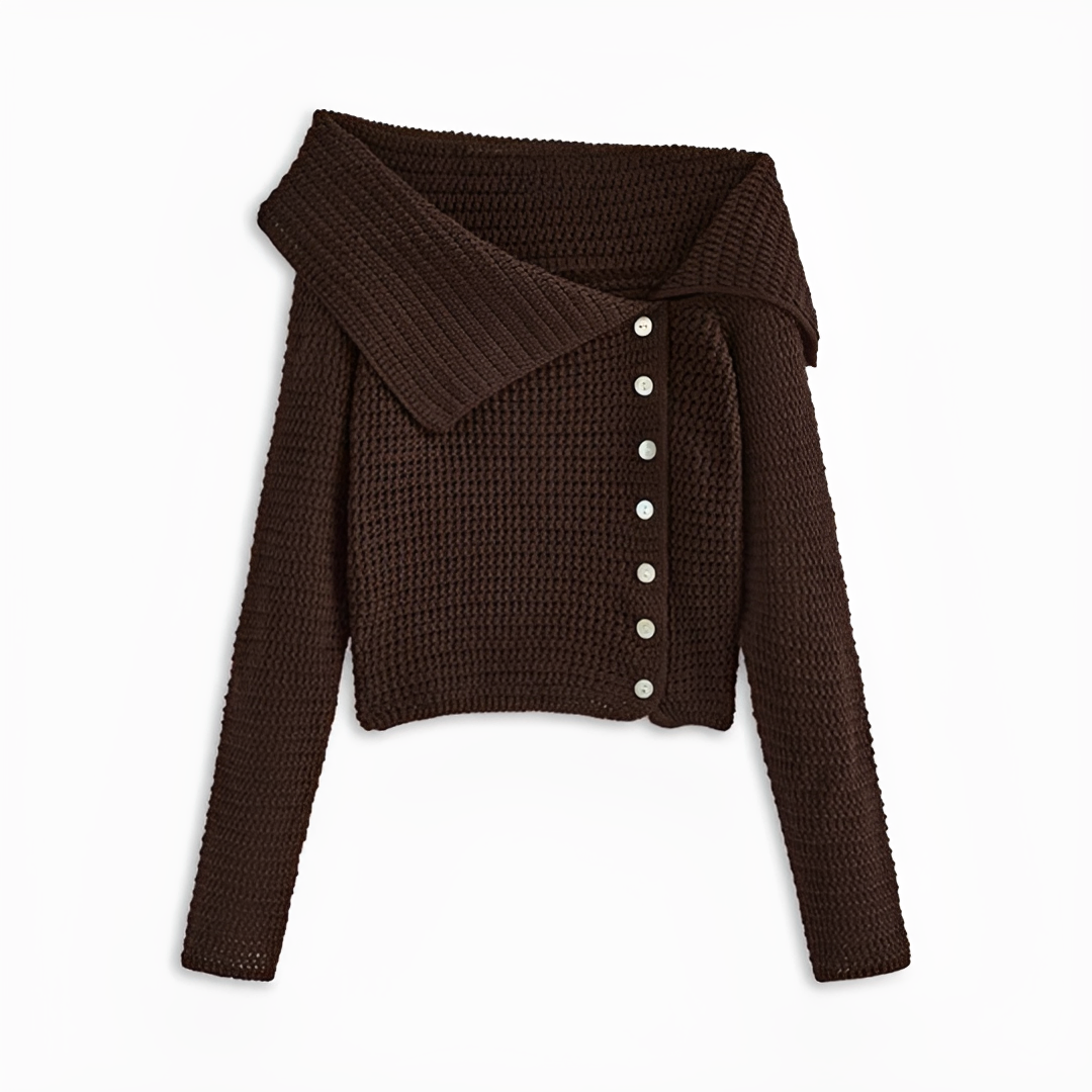 Ginalyn - Asymmetrical Off Shoulder Sweater