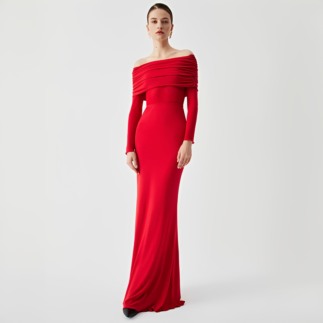 Ermanda - Sophisticated off-shoulder maxi dress
