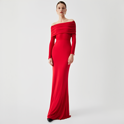 Ermanda - Sophisticated off-shoulder maxi dress