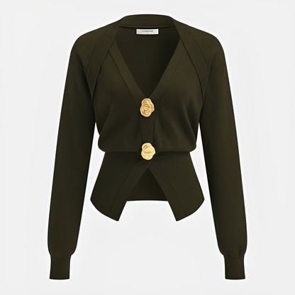Kisha - Elegant V-Neck Cardigan