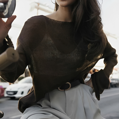 Shenna - Cozy Open-Detail Top