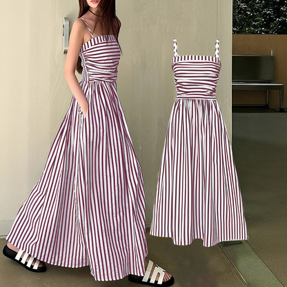Cindy - Elegant Striped Long Dress