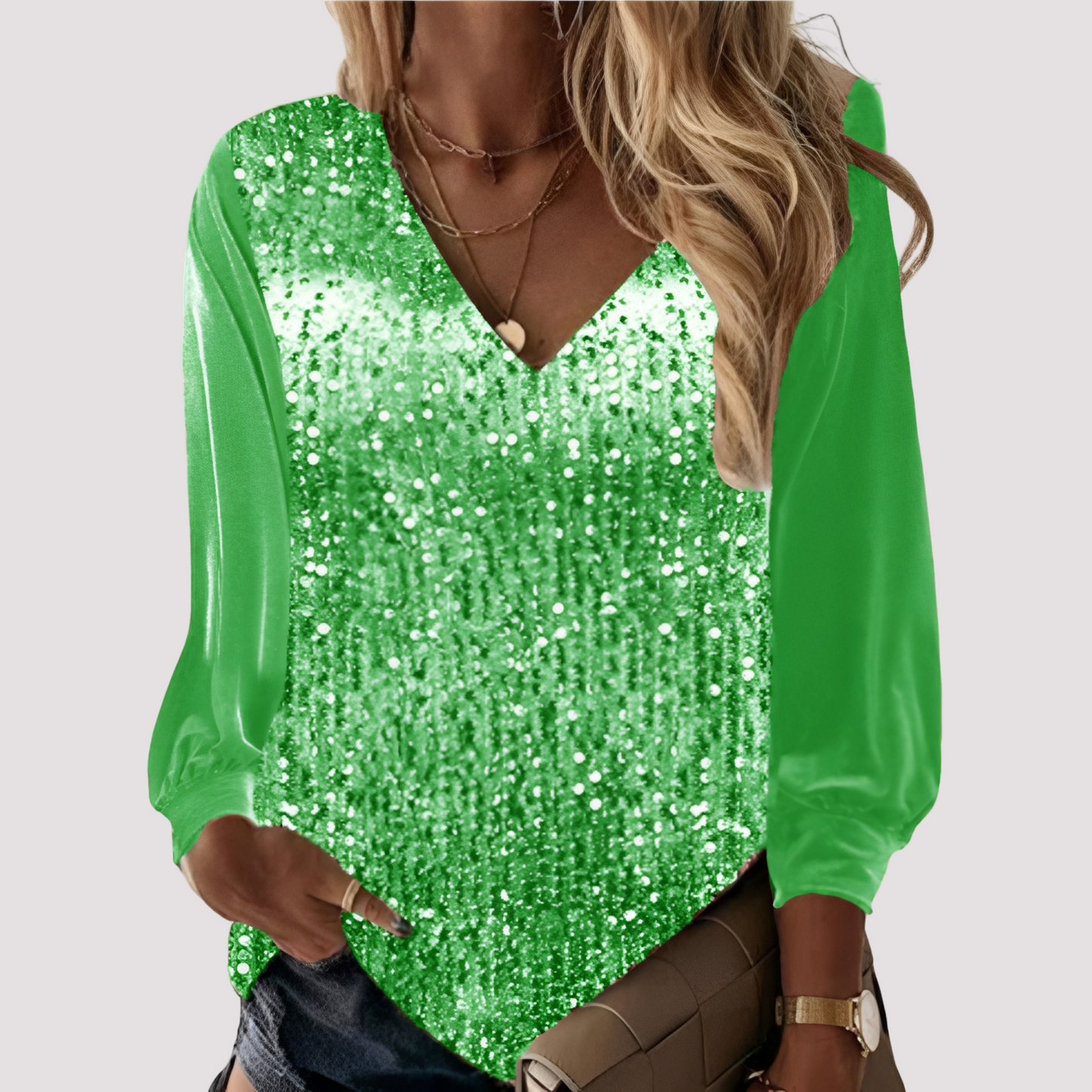 Hazel - Sparkly Long-Sleeve Top