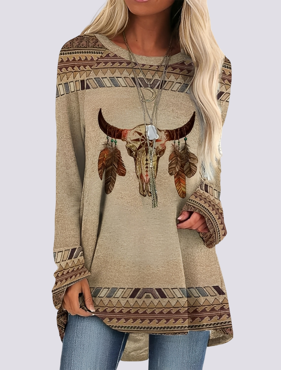 Monica - Chic Ethnic Shirt Dress