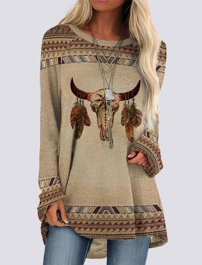 Monica - Chic Ethnic Shirt Dress