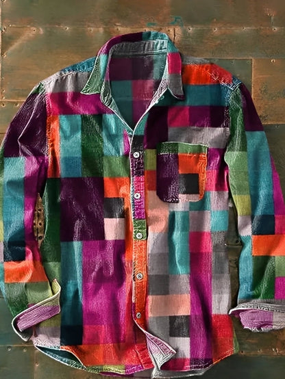 Charles – Men's long-sleeve shirt – Vintage and vibrant