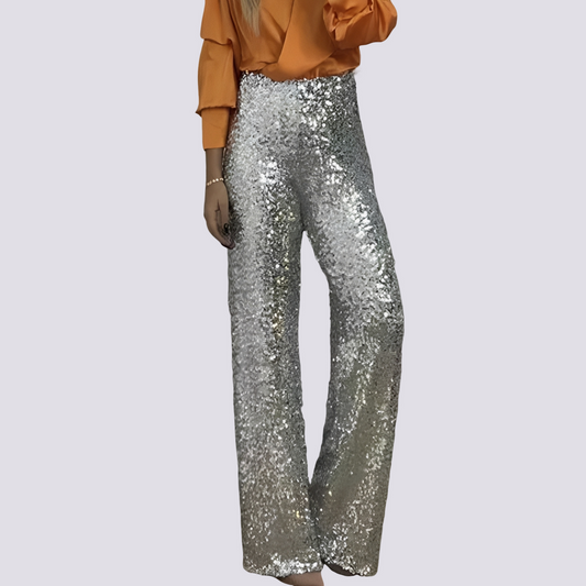Mandy - High-Waist Sequined Pants
