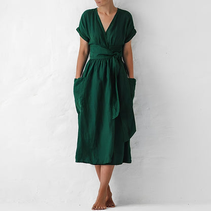 Sasha - Casual Pocket Wrap Dress