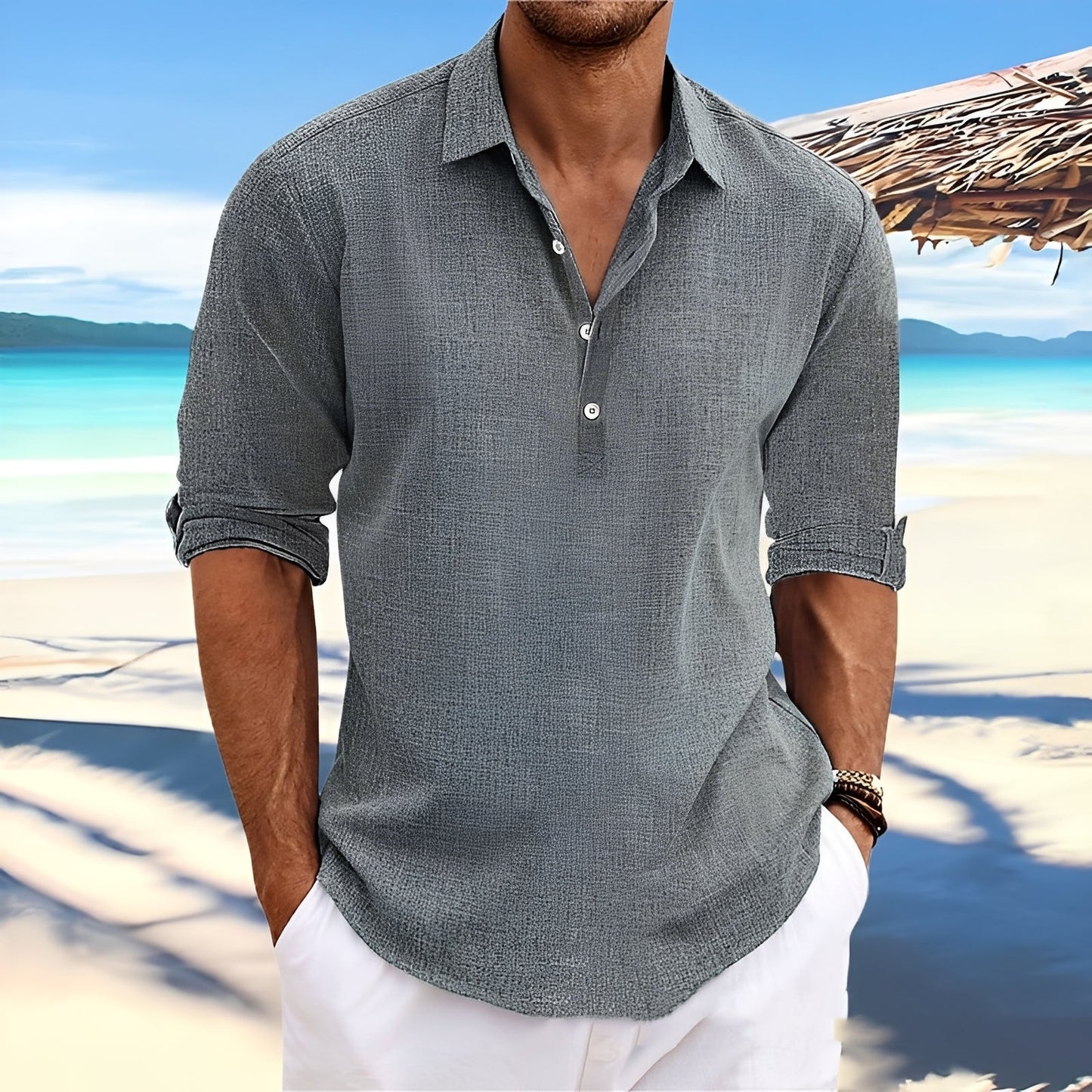 Ricky – Men's long-sleeve shirt – ideal for comfy, warm days