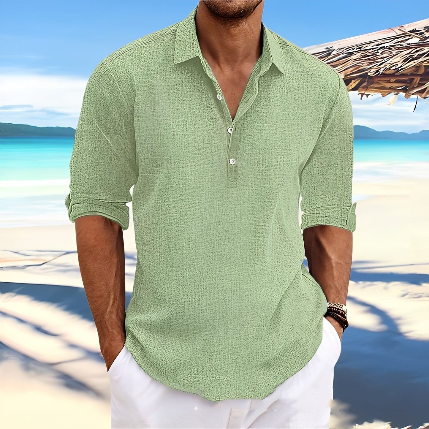 Ricky – Men's long-sleeve shirt – ideal for comfy, warm days