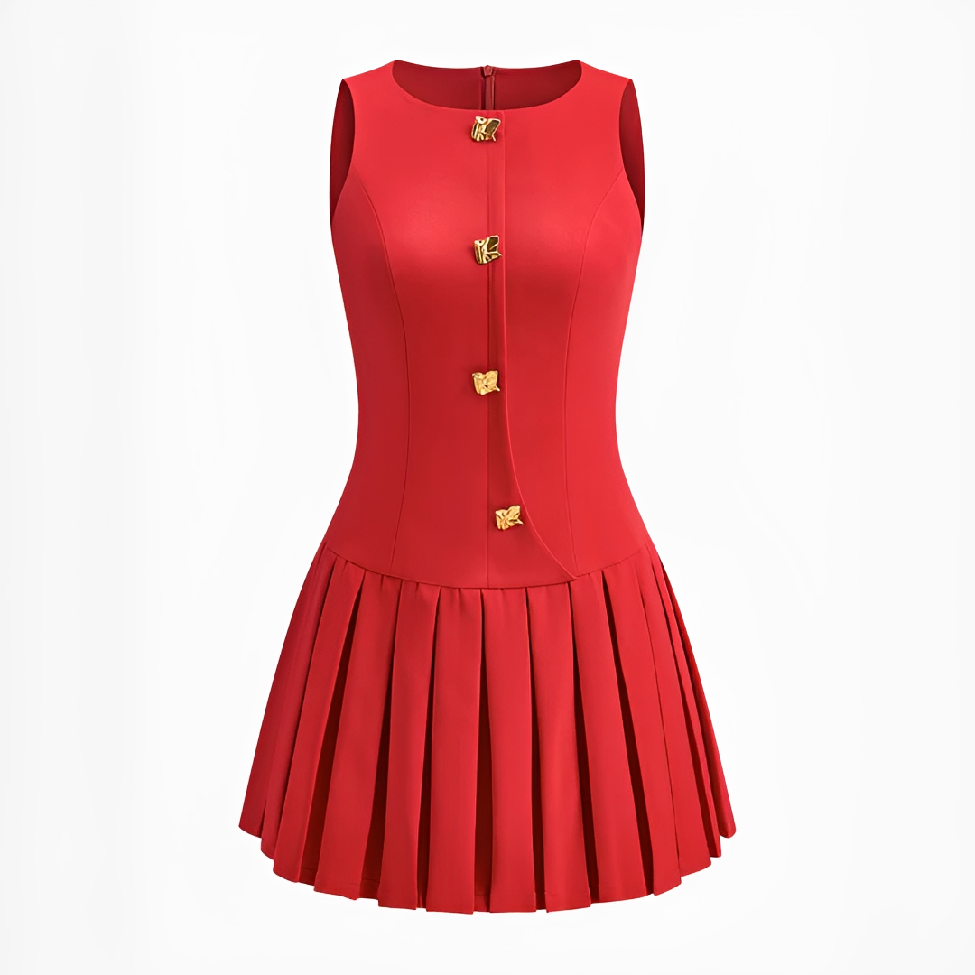 Valery - Stylish Pleated Mini Dress