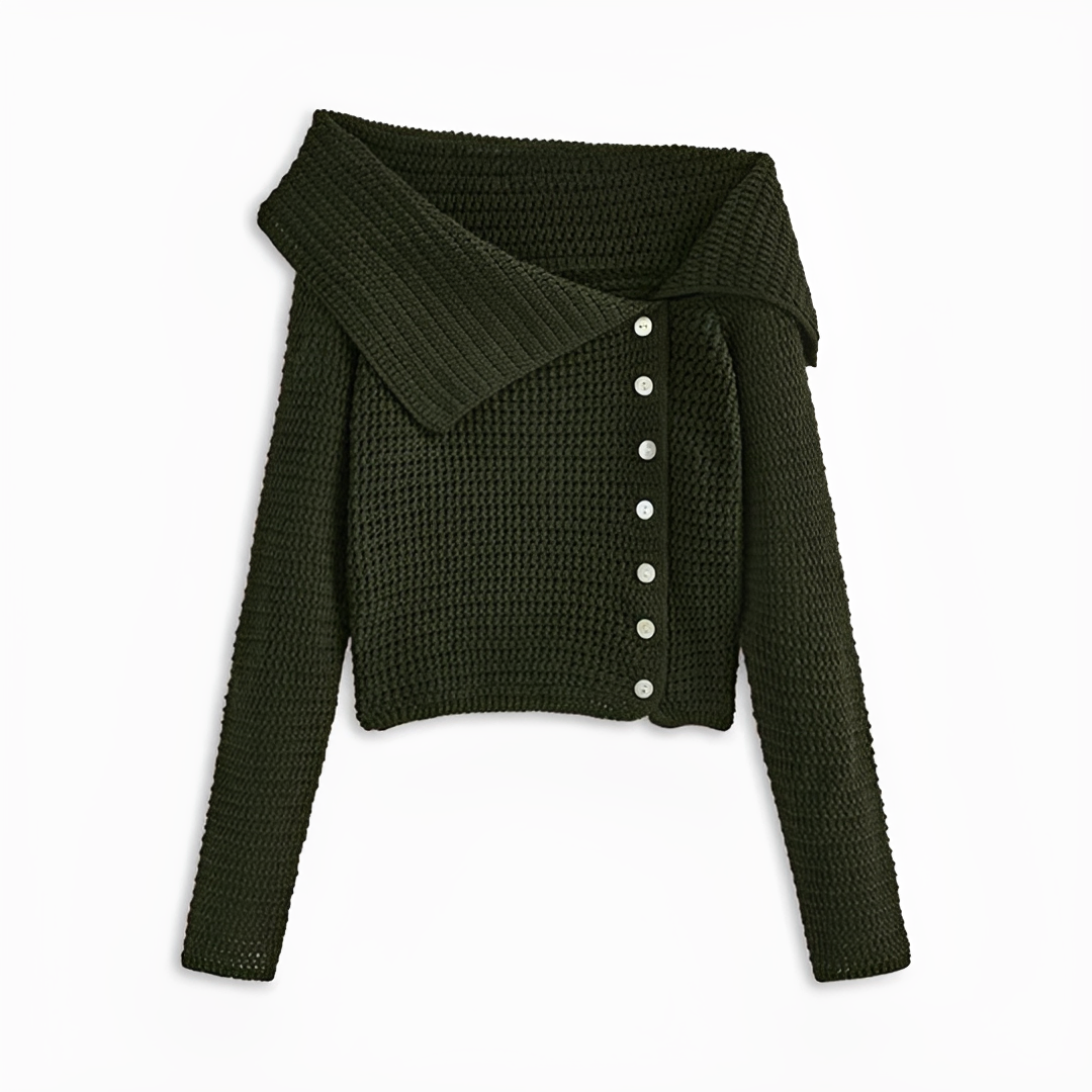 Ginalyn - Asymmetrical Off Shoulder Sweater