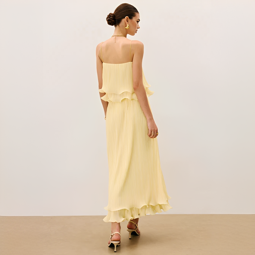 Daphne - Fashionable Pleated Skirt Set
