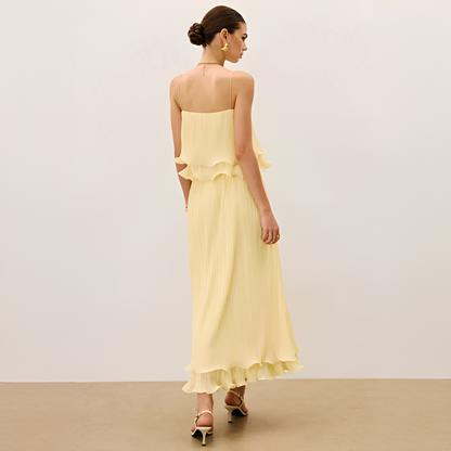 Daphne - Fashionable Pleated Skirt Set
