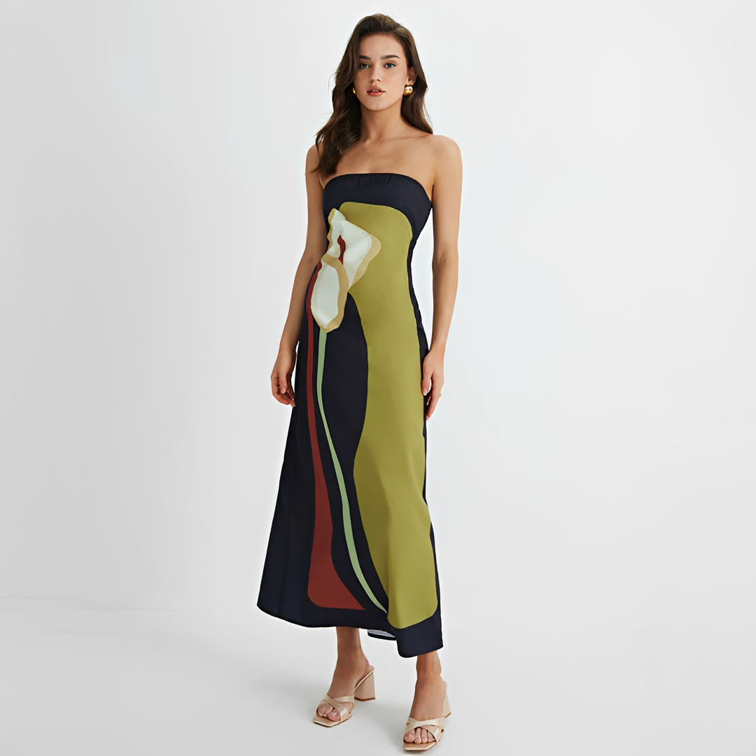 Delaney - Elegant Floral Tube Top Dress