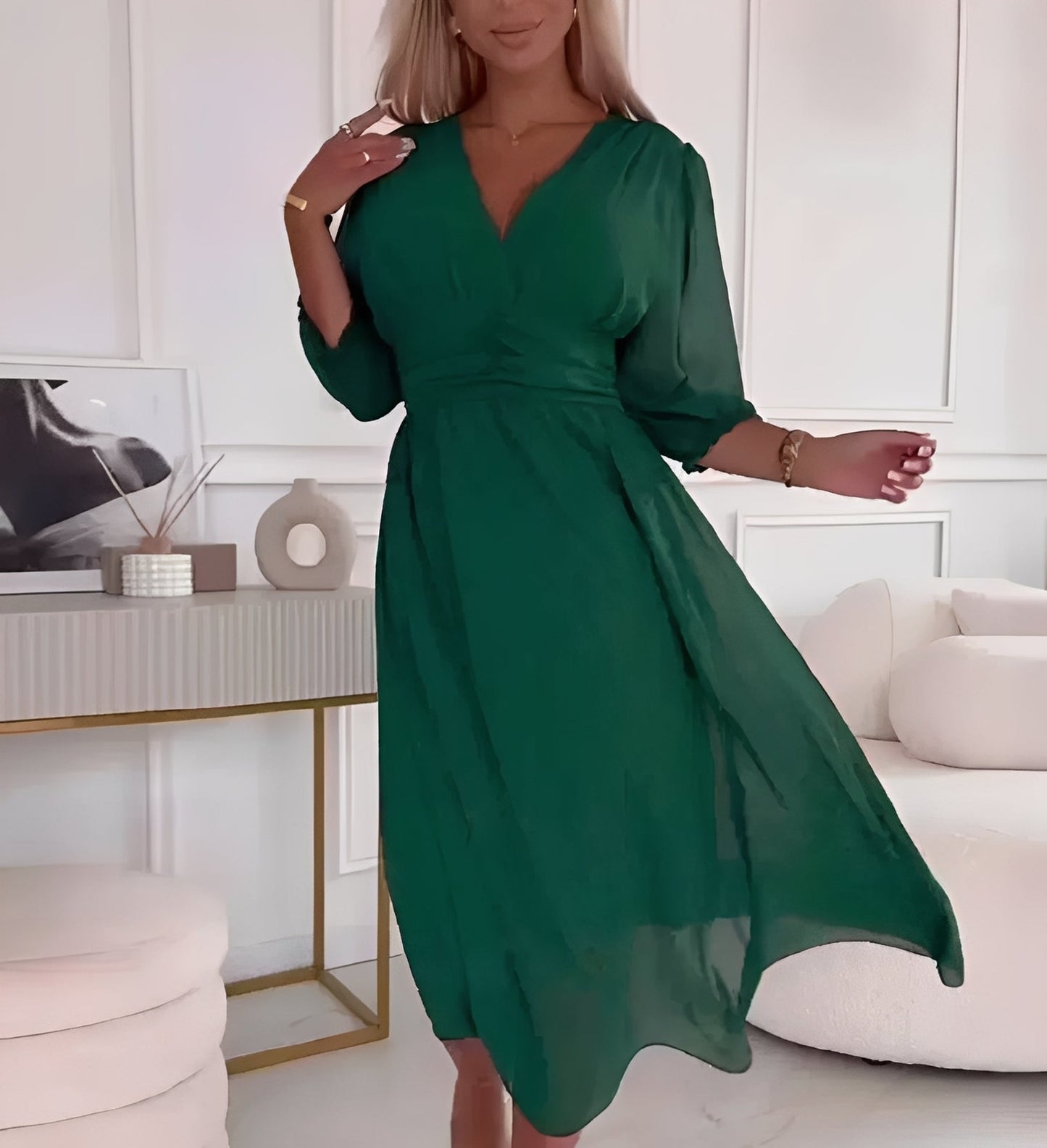 Aysha - Midi Dress with Long Sleeves