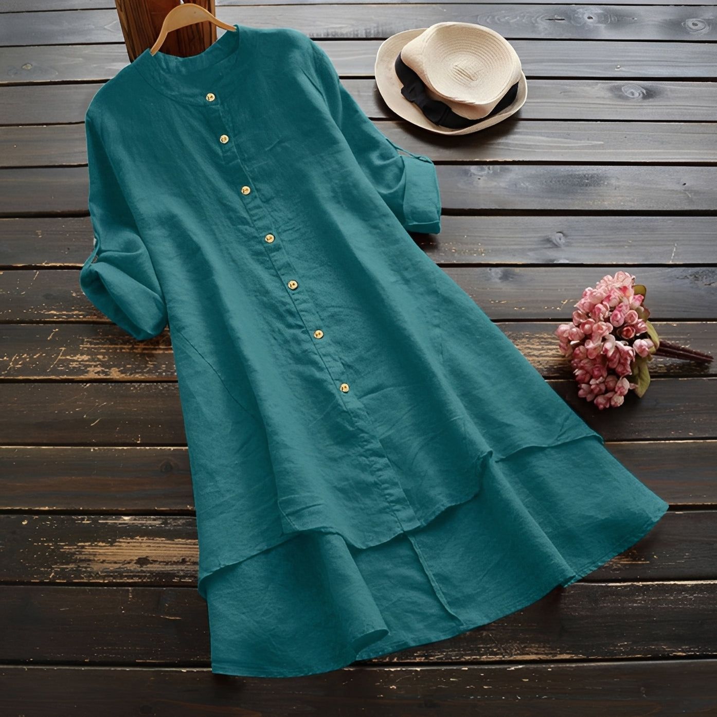 Mildred - Fashionable Dress with Buttons