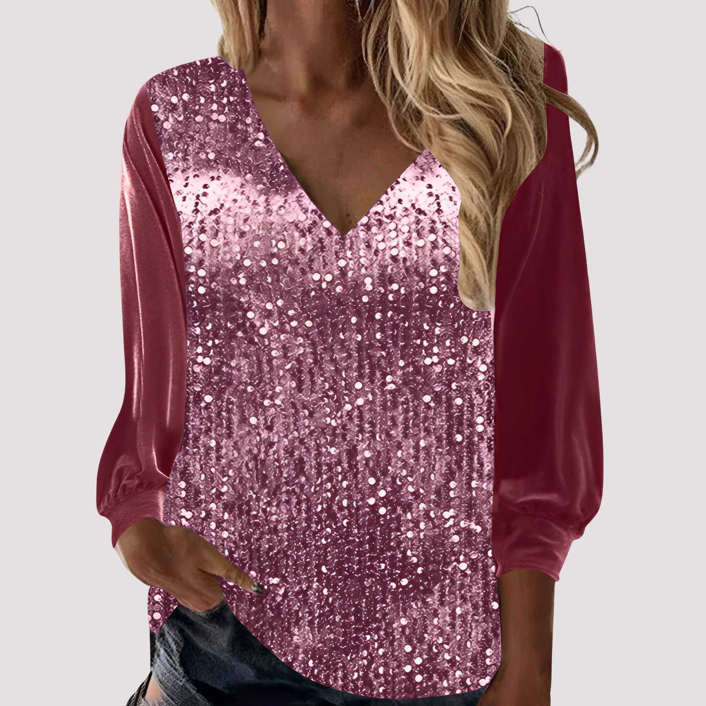 Hazel - Sparkly Long-Sleeve Top