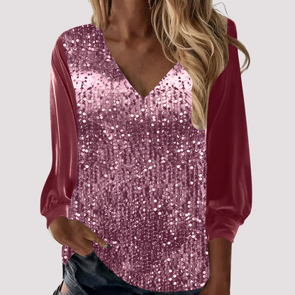 Hazel - Sparkly Long-Sleeve Top