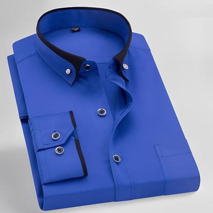 Glindel - Men's traditional long-sleeve shirt