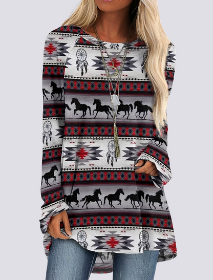 Monica - Chic Ethnic Shirt Dress