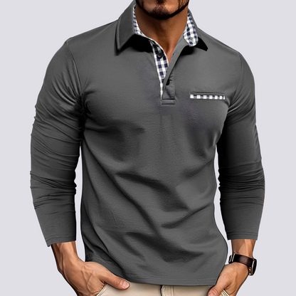 Mark – Men's polo shirt – Relaxed long-sleeve shirt