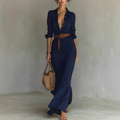 Hanny - Easygoing Maxi Dress with Waist Belt