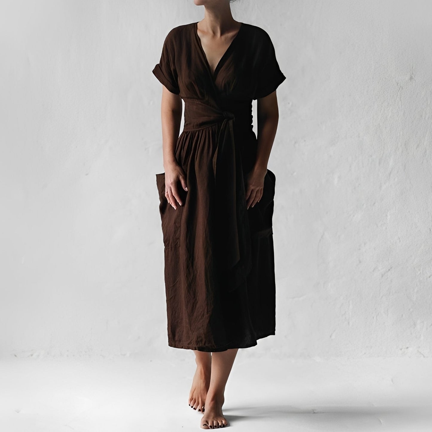 Sasha - Casual Pocket Wrap Dress