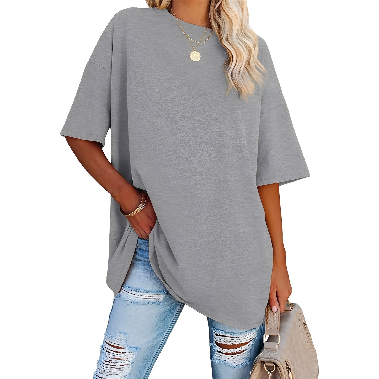 Alice - Loose Fit T-shirt with Dropped Shoulders