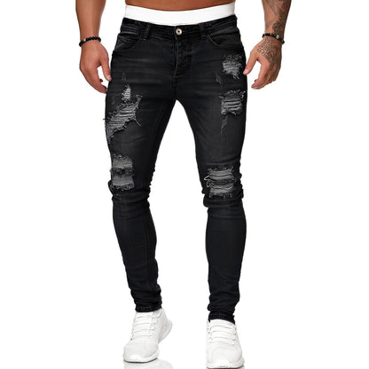 Annie - Men's trendy distressed slim-fit jeans