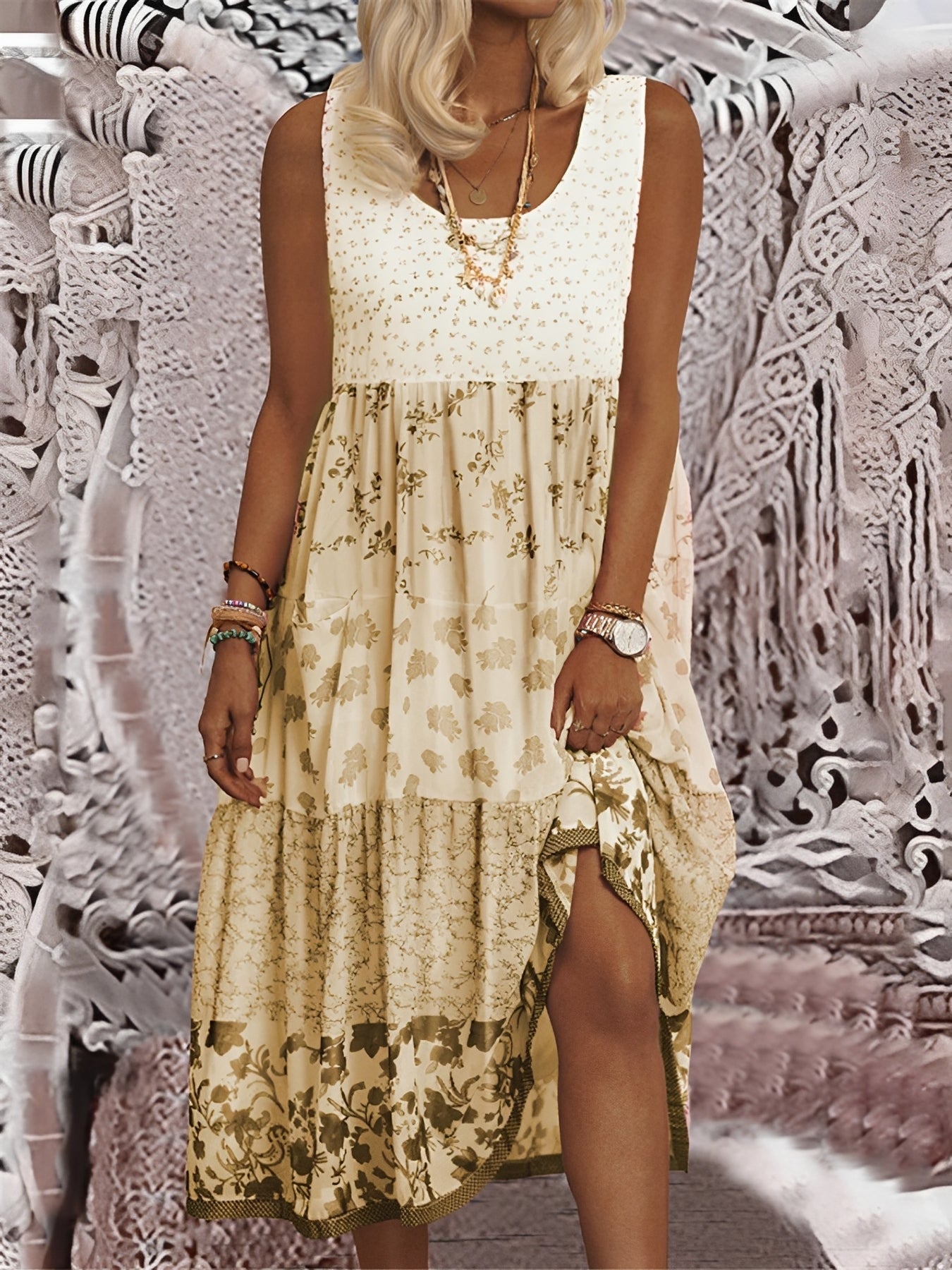 Nancy - Stylish Boho Midi Dress