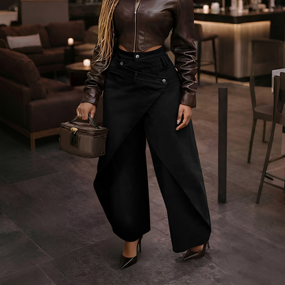 Cheska - Stylish Cross Front Trousers