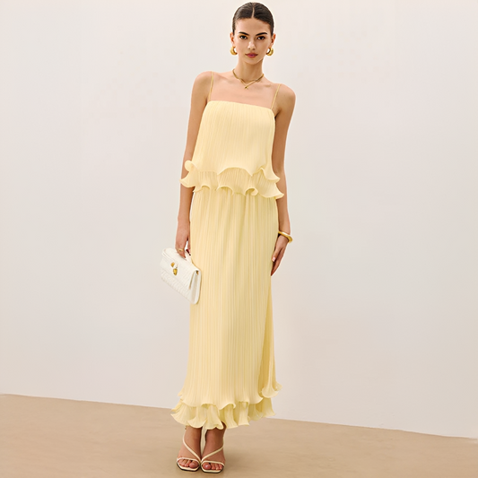 Daphne - Fashionable Pleated Skirt Set